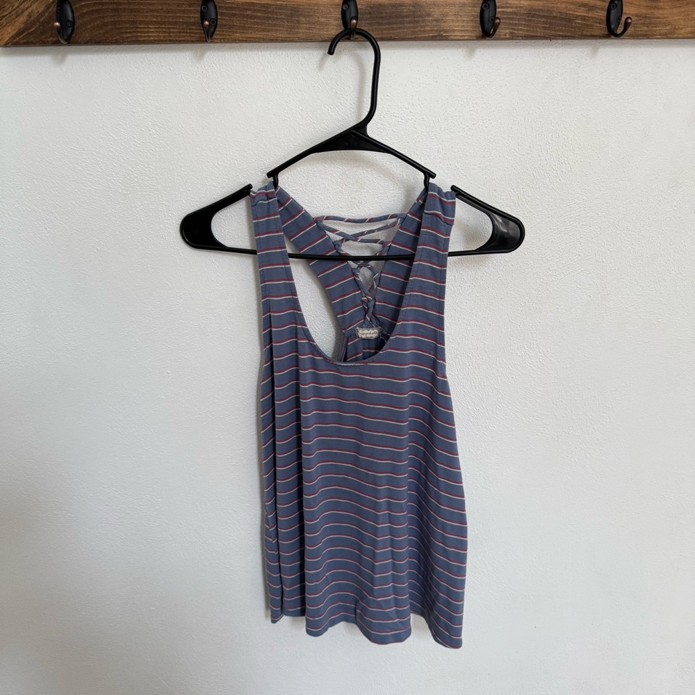 Eyeshadow Blue Striped Tank Top